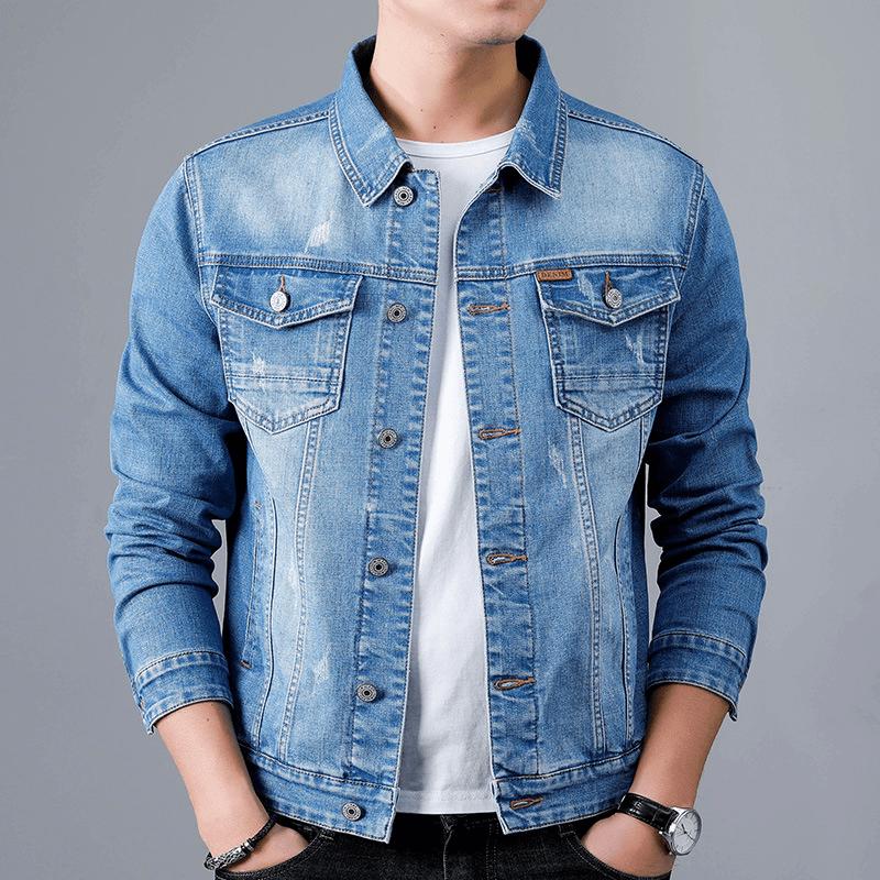 Fashion Men'S Simple Lapel Denim Jacket