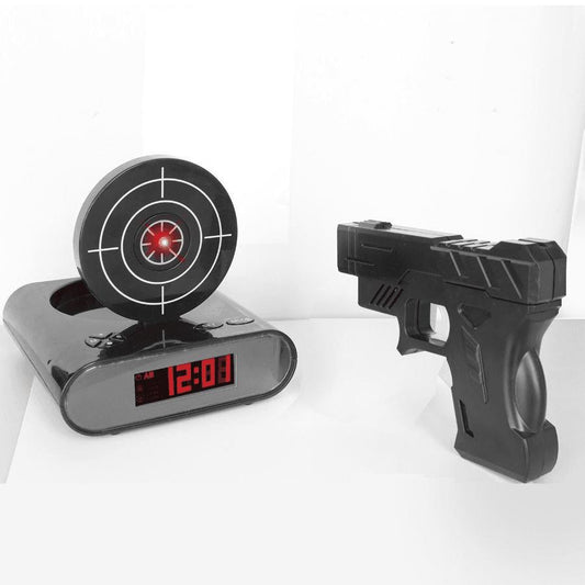 Digital Target Alarm Clock with Laser Gun Shooting Wake-Up Game
