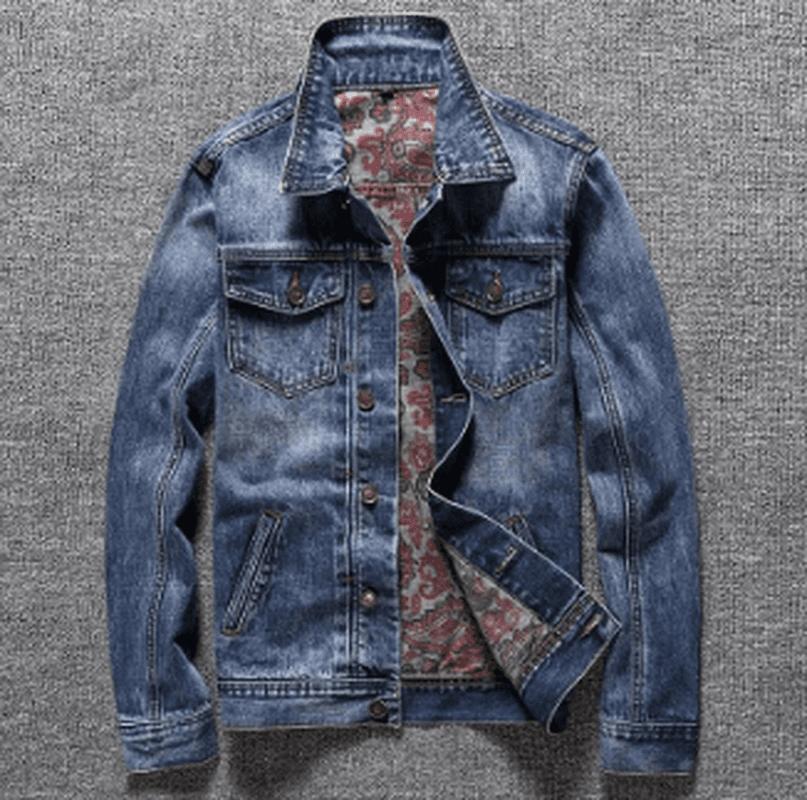 Denim Jacket Men'S Workwear Jacket plus Size Fat