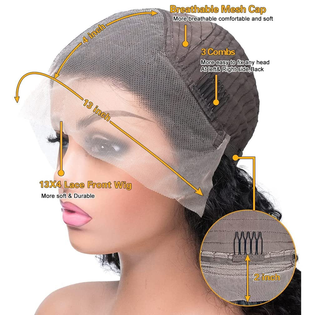 Body Wave 13x4 HD Lace Front Human Hair Wig Glueless 28 Inch 150%