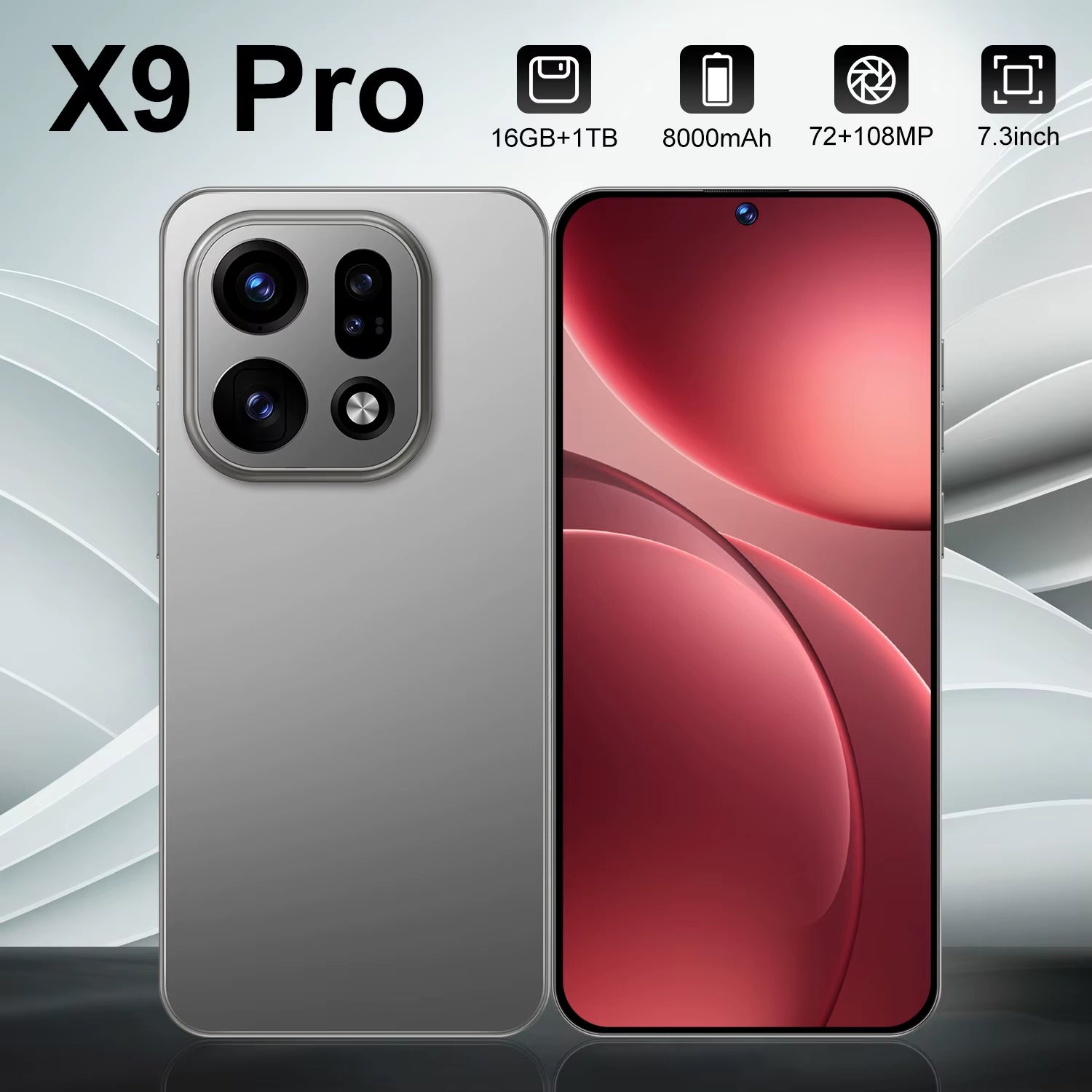 X9 Pro 5G Smartphone 16GB 256GB 108MP Camera 8000mAh Unlocked