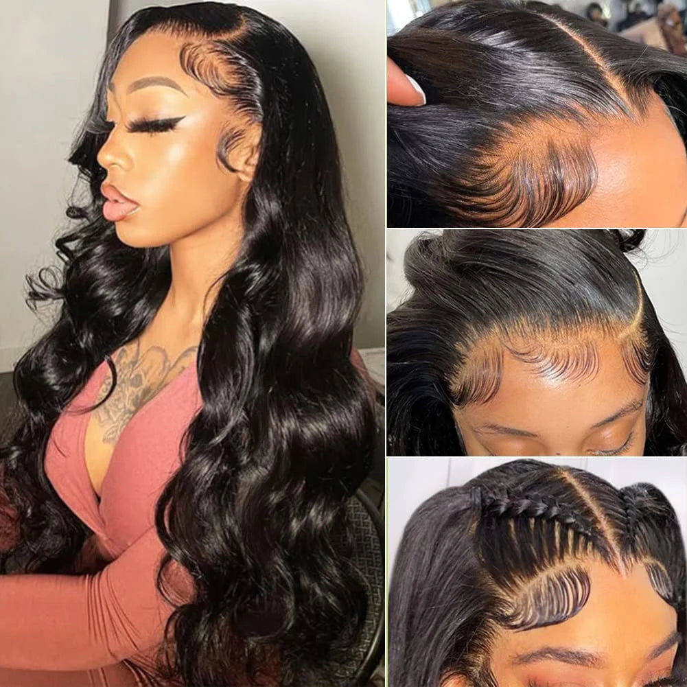 Body Wave 13x4 HD Lace Front Human Hair Wig Glueless 28 Inch 150%