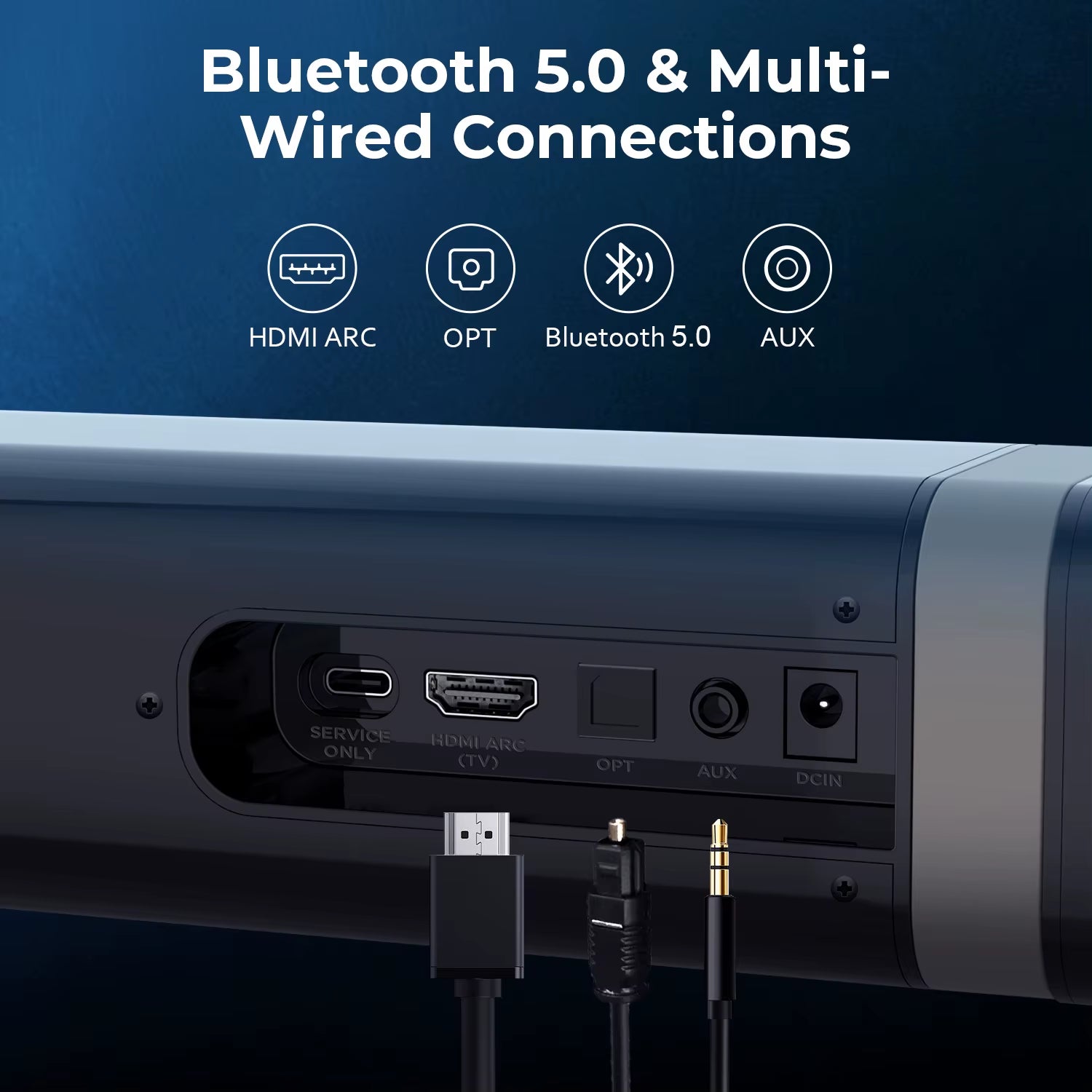 Wireless TV Soundbar Home Theater Speaker with ARC Optical Remote