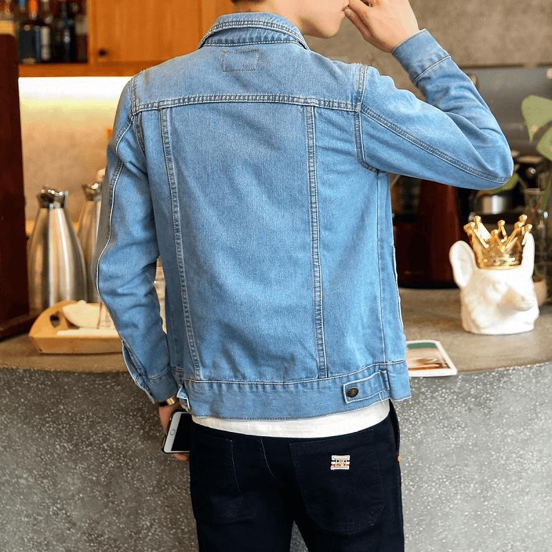 Spring and Autumn Denim Jacket Male Couple Motorcycle Jacket