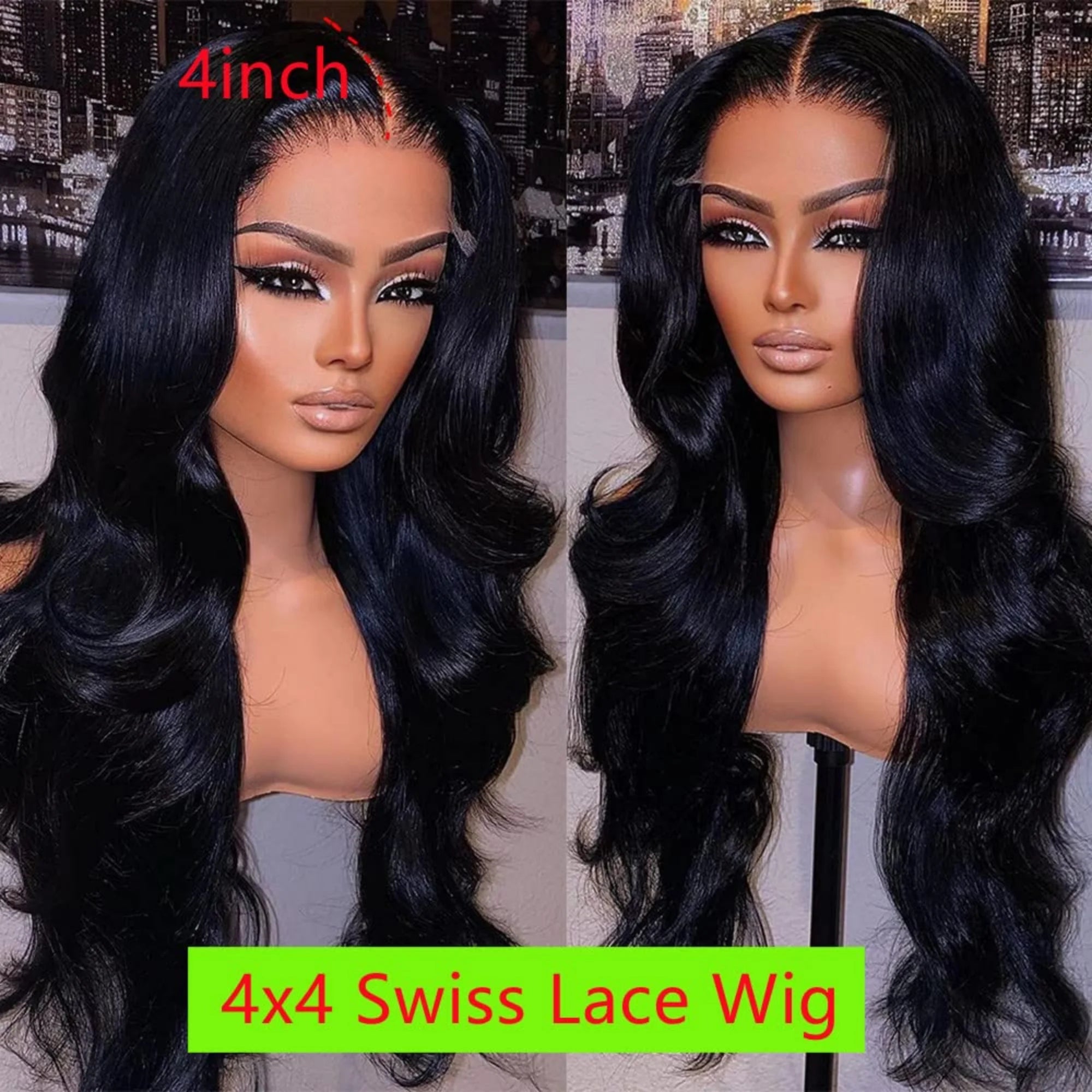 Body Wave 4x4 HD Lace Front Human Hair Wig Glueless 180% Density