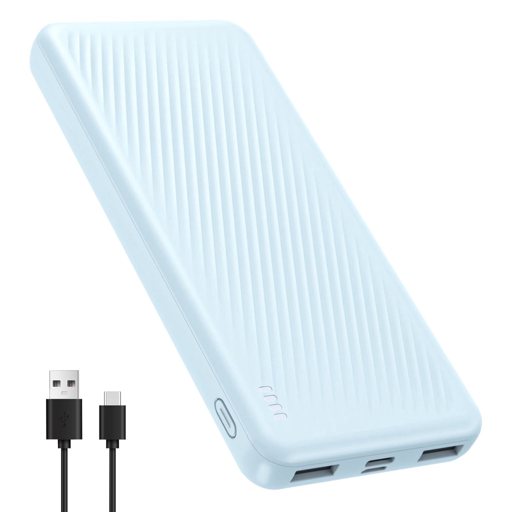 20,000mAh Portable Power Bank Dual USB Fast Charging Blue Battery