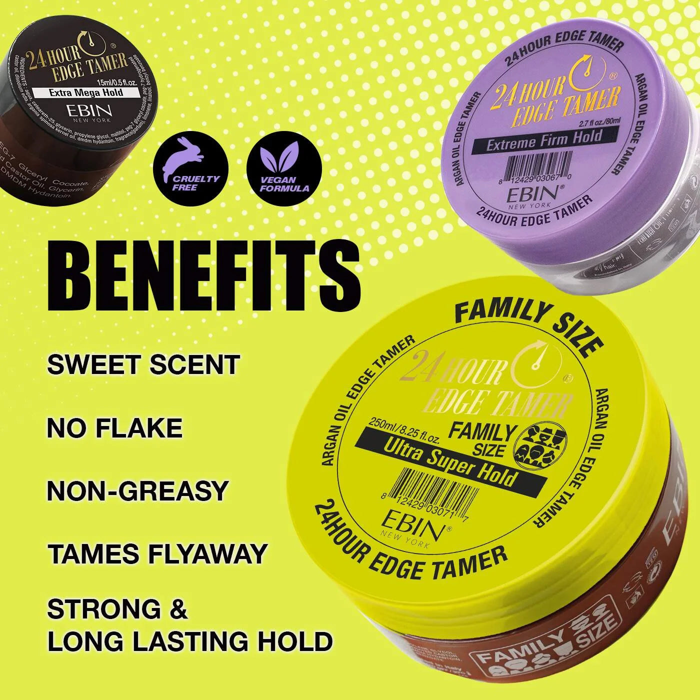 24 Hour Edge Tamer Extra Mega Hold Hair Gel 2.7 Oz, 1 Count