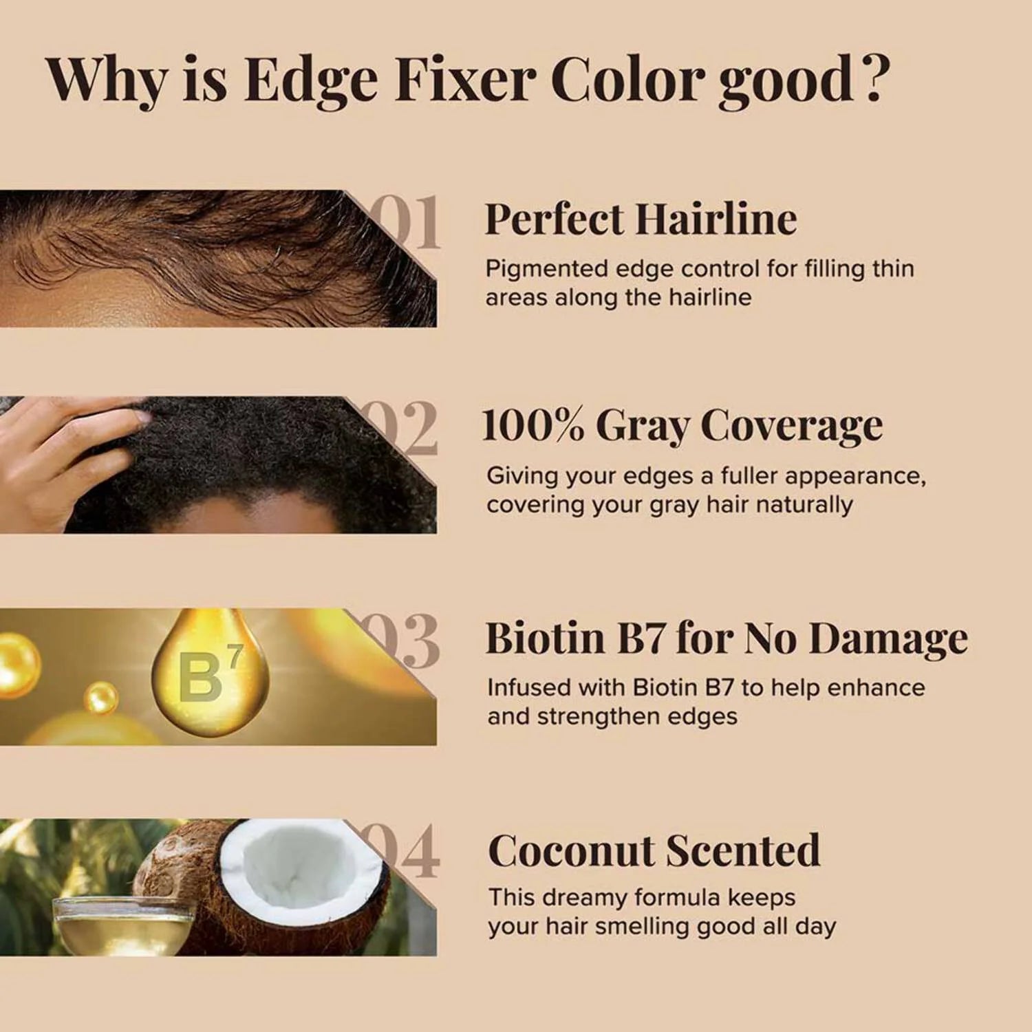 KISS - COLOR EDGE FIXER DARK BROWN