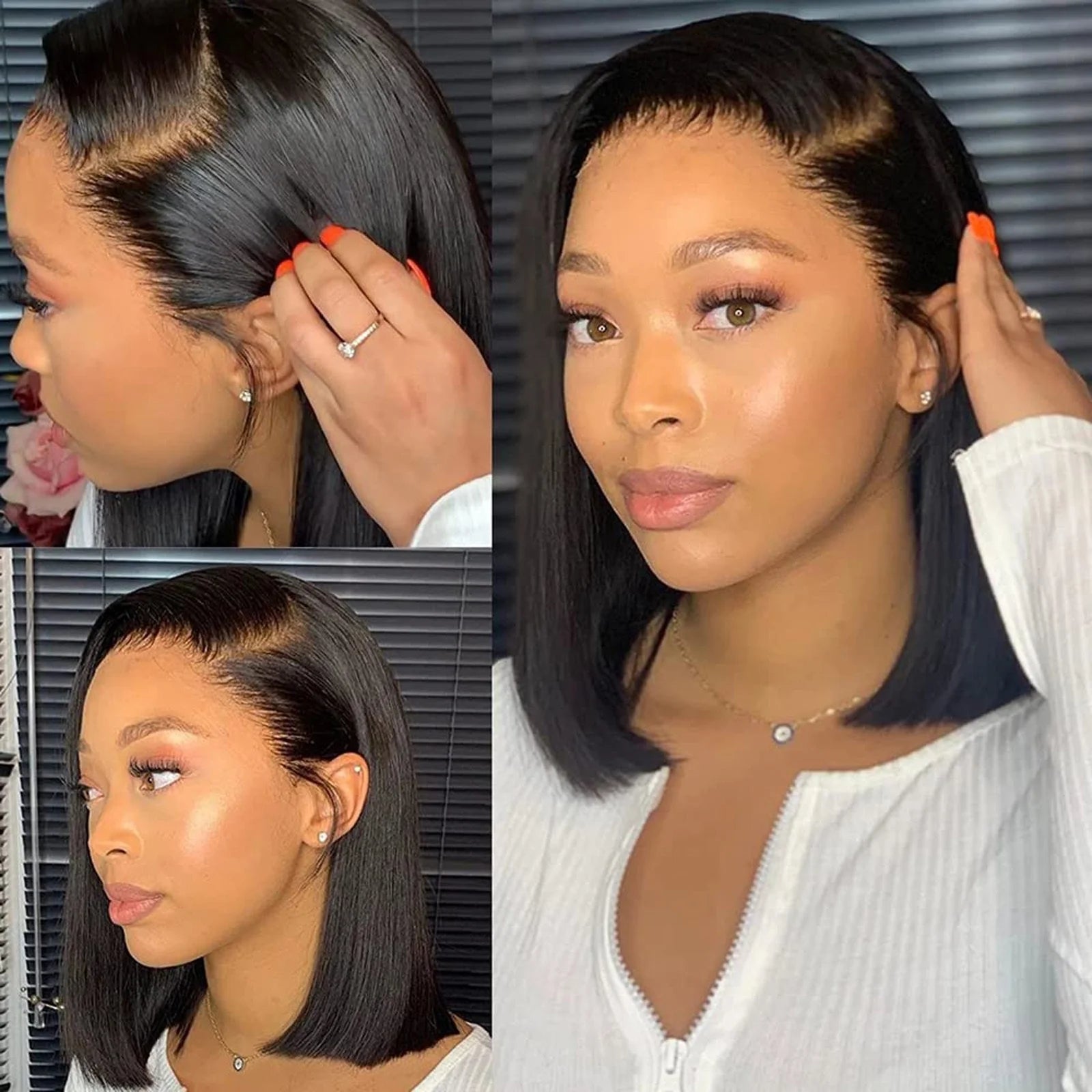 13x4 HD Transparent Lace Front Human Hair Wig Pre-Plucked Glueless