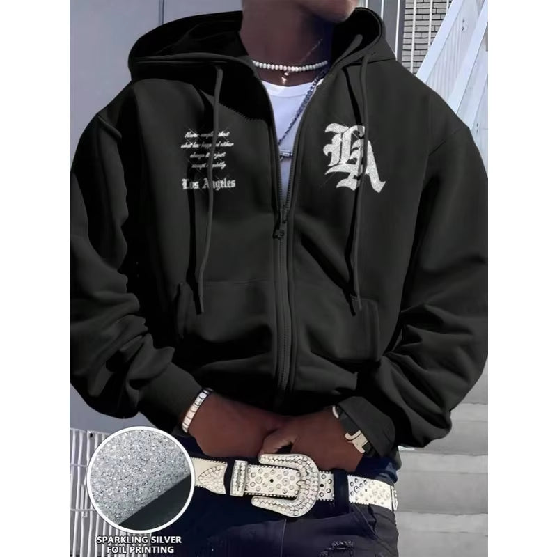 Premium Black Tech Fleece Hoodie Unisex 3D Embroidered Pullover