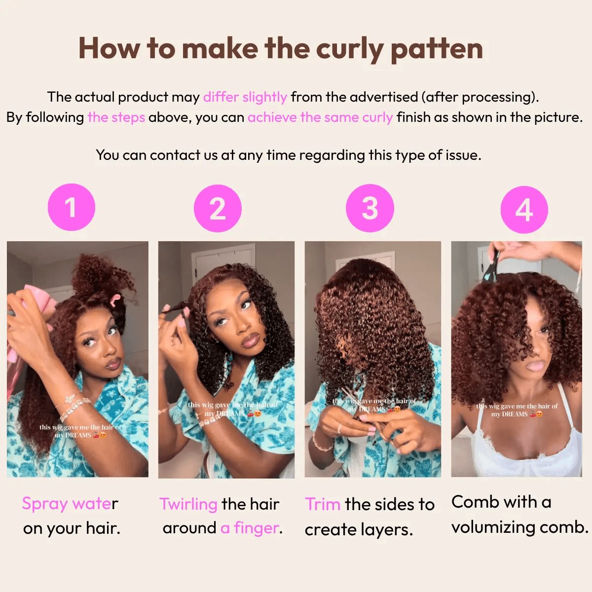 UNice 250% Density Reddish Brown Afro Kinky Curly Human Hair Wig 7x5 HD Lace Closure Glueless Wig Pre Plucked Natural Hairline