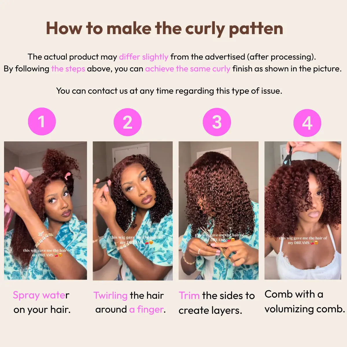 UNice 250% Density Reddish Brown Afro Kinky Curly Human Hair Wig 7x5 HD Lace Closure Glueless Wig Pre Plucked Natural Hairline