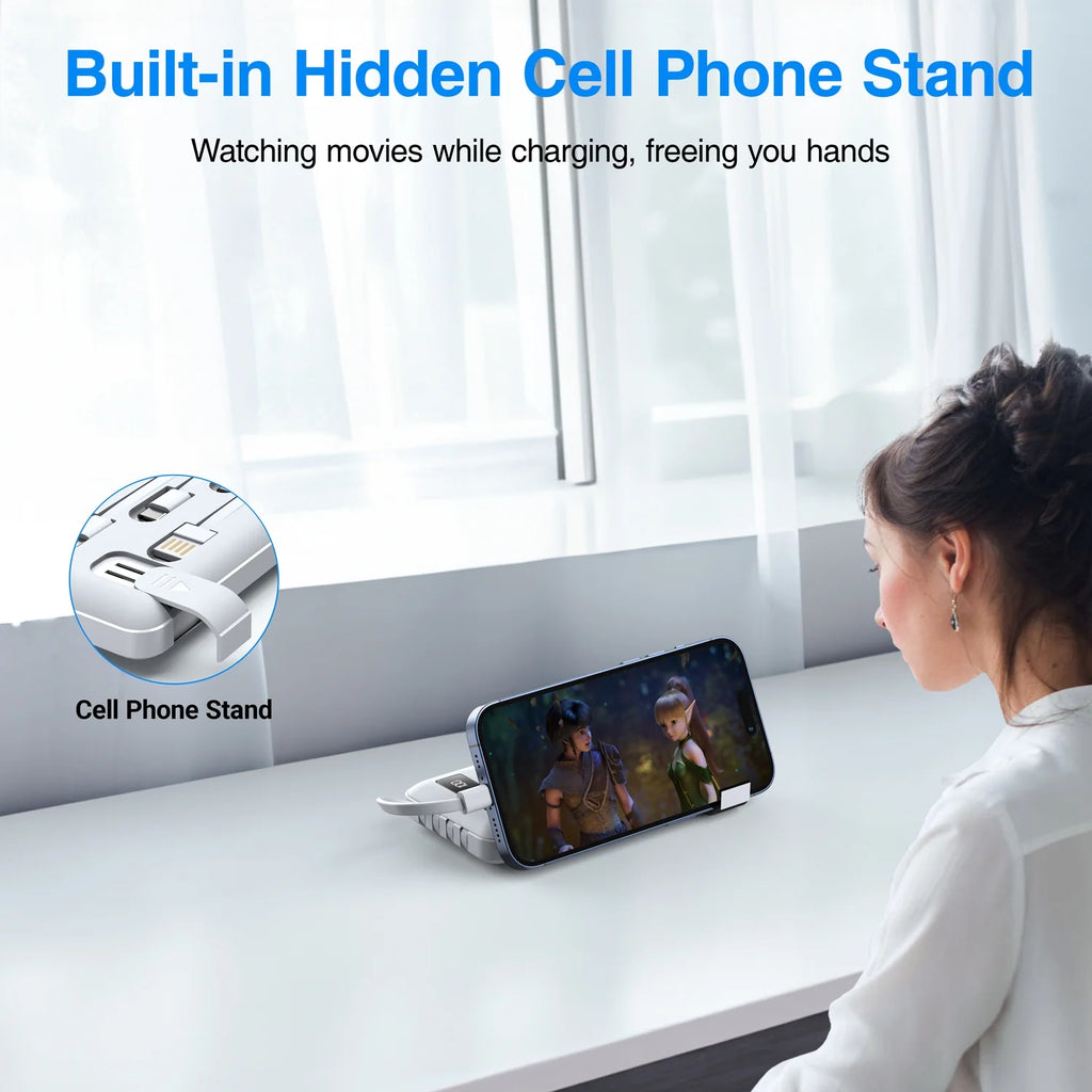 20000Mah Power Bank Portable Charger with Cables Compatible for Iphone, Android Cell Phone