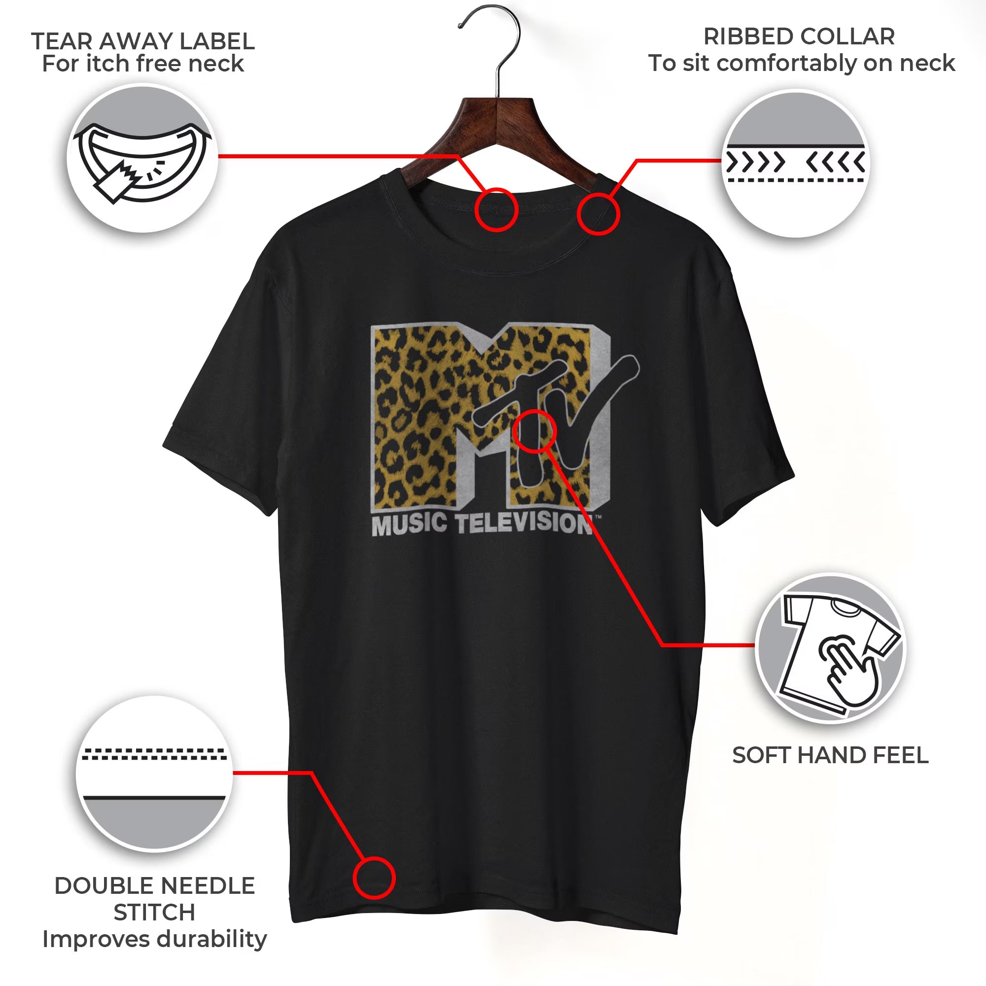 Men'S Cheetah Print Logo T-Shirt