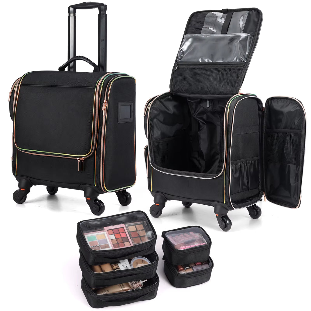 Eco-Friendly Makeup Train Case Hair Stylist Trolley Organizer Case