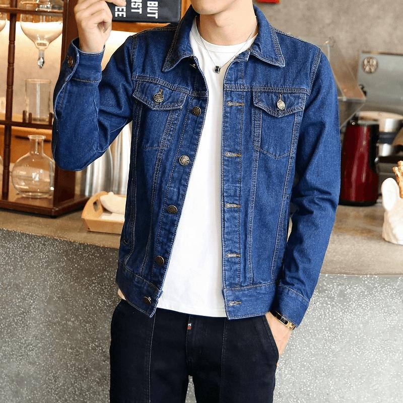 Spring and Autumn Denim Jacket Male Couple Motorcycle Jacket