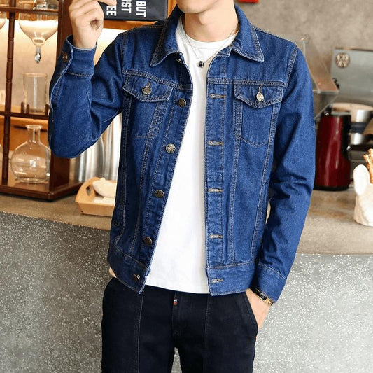 Spring and Autumn Denim Jacket Male Couple Motorcycle Jacket