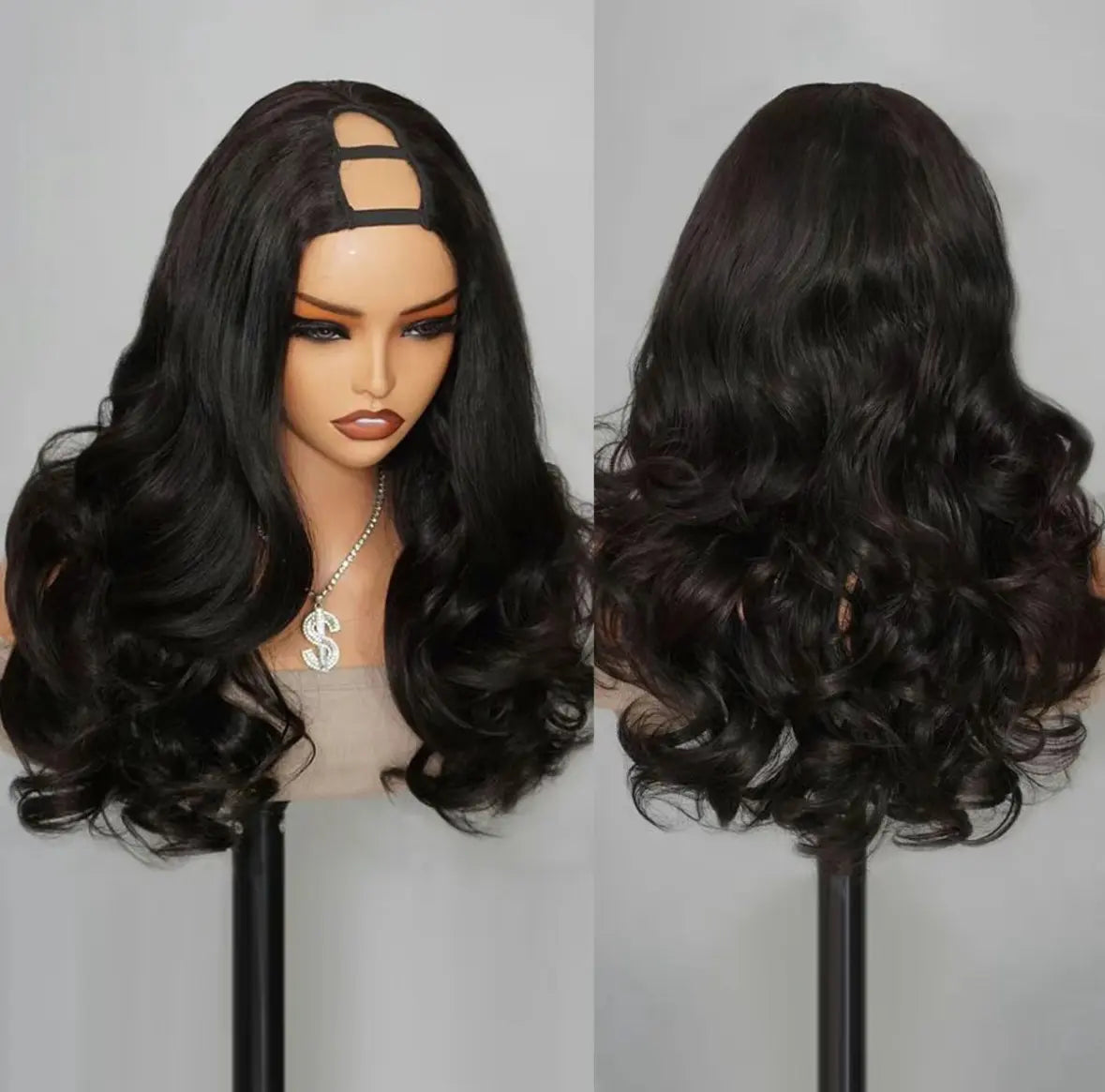 Tinashe Hair Layered U Part Wig Loose Body Wave Human Hair Wig with Highlights Glueless 180% 250% Density