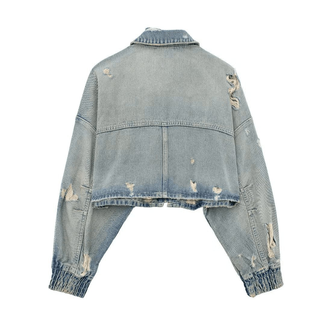 Denim Short Jacket Women'S Clothing
