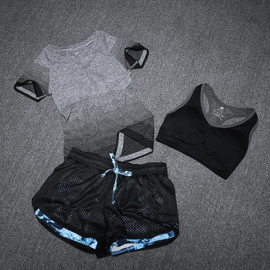 Women’s 3 Piece Yoga Workout Set, Sports Bra, Running & Fitness Activewear