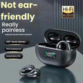 TWS Wireless Headset Mini Digital Display ANC Headphones Clip Ear Music Noise Canceling Headset HD Call Sports Gaming Earphones