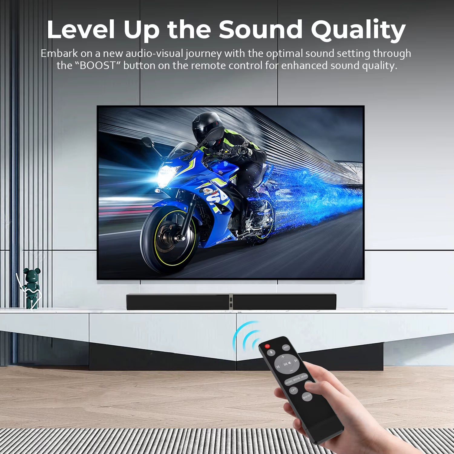 Wireless TV Soundbar Home Theater Speaker with ARC Optical Remote