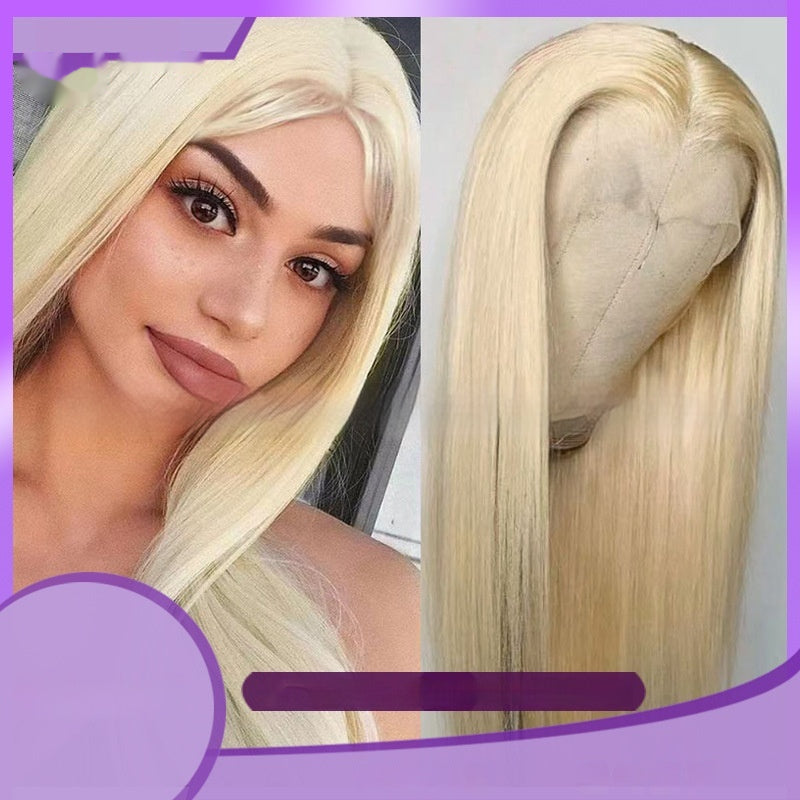 Real Human Hair Transparent Lace Full-Head Wig Wig