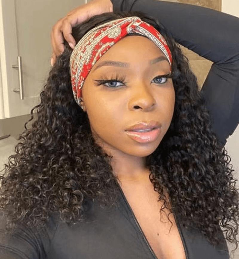 European and American Women'S Head Scarf Wig Ice Silk Headband