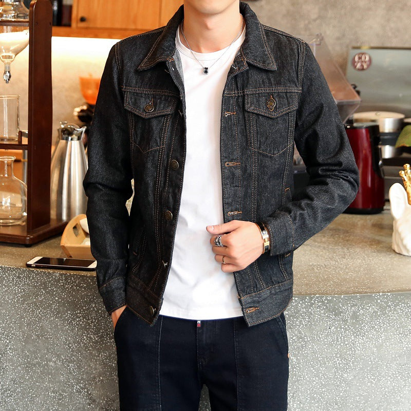 Spring and Autumn Denim Jacket Male Couple Motorcycle Jacket