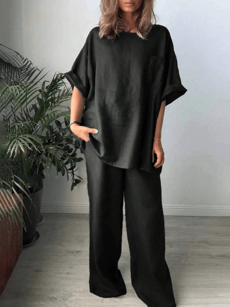 Women’s 2-Piece Casual Set Crew Neck Top & Long Pants