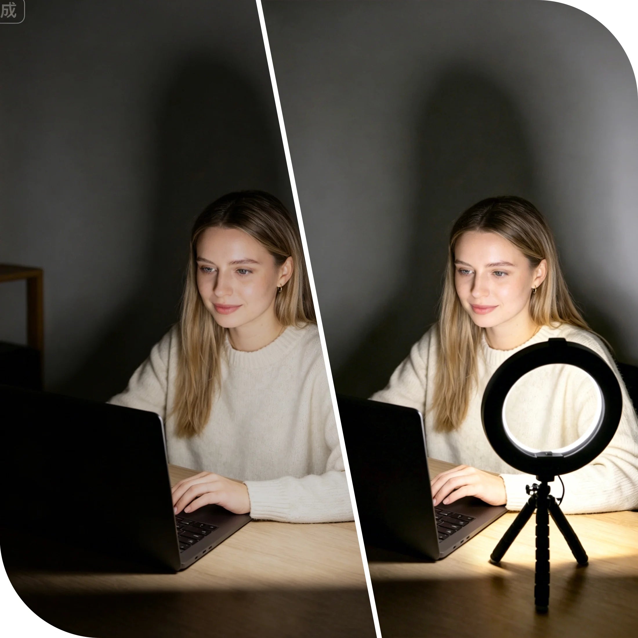 6-Inch Ring Light with Tripod 5 Color Modes for Phone & Laptop