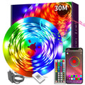 RGB LED Strip Lights with App & Remote – Bluetooth Music Sync, Timer, 50FT/100FT/200FT for Bedroom & Home Decor