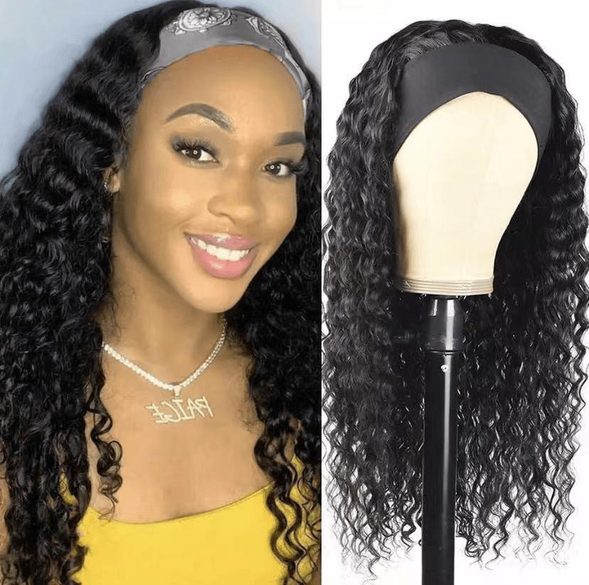 European and American Women'S Head Scarf Wig Ice Silk Headband