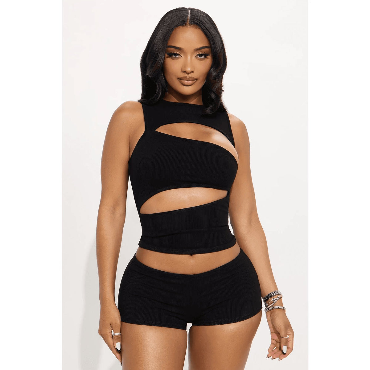 Acacia Snatched Micro Mini Short Set - Black