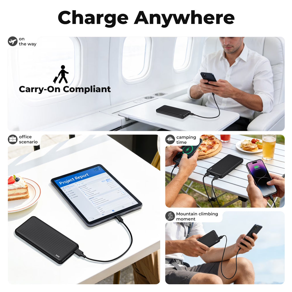 20,000mAh Portable Power Bank Dual USB Fast Charging Battery Pack