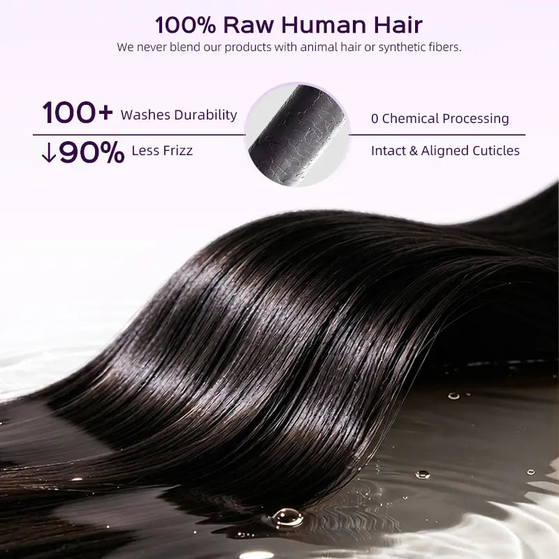ISEE Hair 13x6 HD Lace Frontal Wig Glueless Human Hair Wig 250% Density Silky Straight Pre Plucked Natural Hairline Drawstring