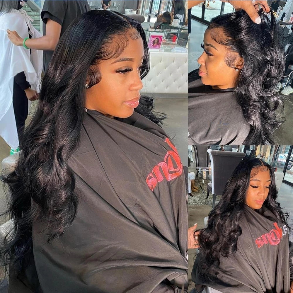 Body Wave 13x4 HD Lace Front Human Hair Wig Glueless 28 Inch 150%