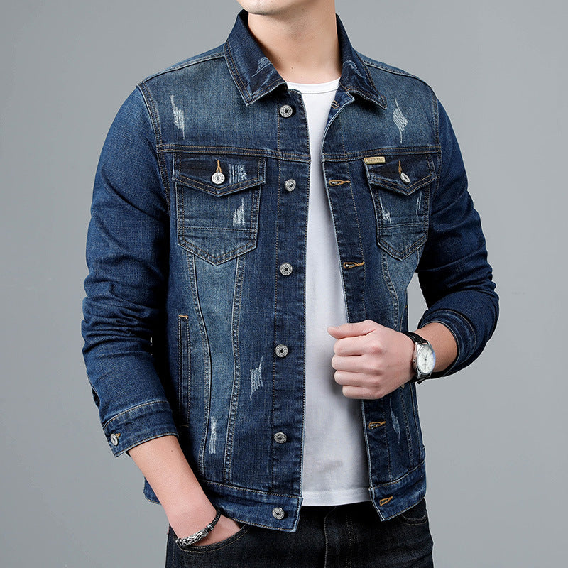Fashion Men'S Simple Lapel Denim Jacket