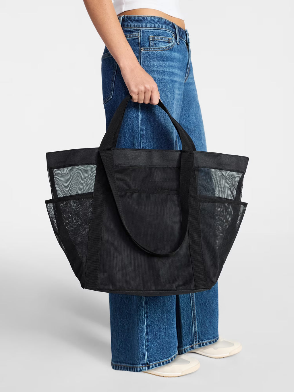 Women'S Mesh Tote Bag, Black
