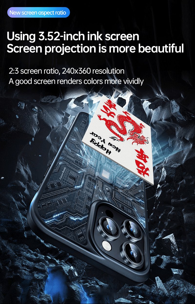 E-Ink Smart Phone Case – Customizable Digital Display Protective Case for iPhone