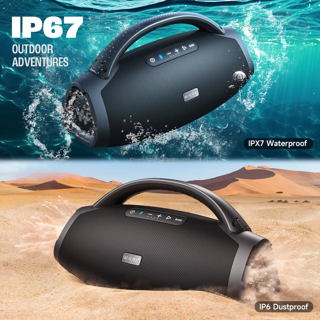 W-KING X20 IPX7 Waterproof Bluetooth Speaker with Deep Bass 80W