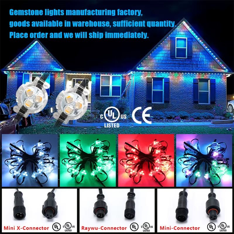 Smart LED Pixel Lights IP68 Waterproof Outdoor Christmas Lighting