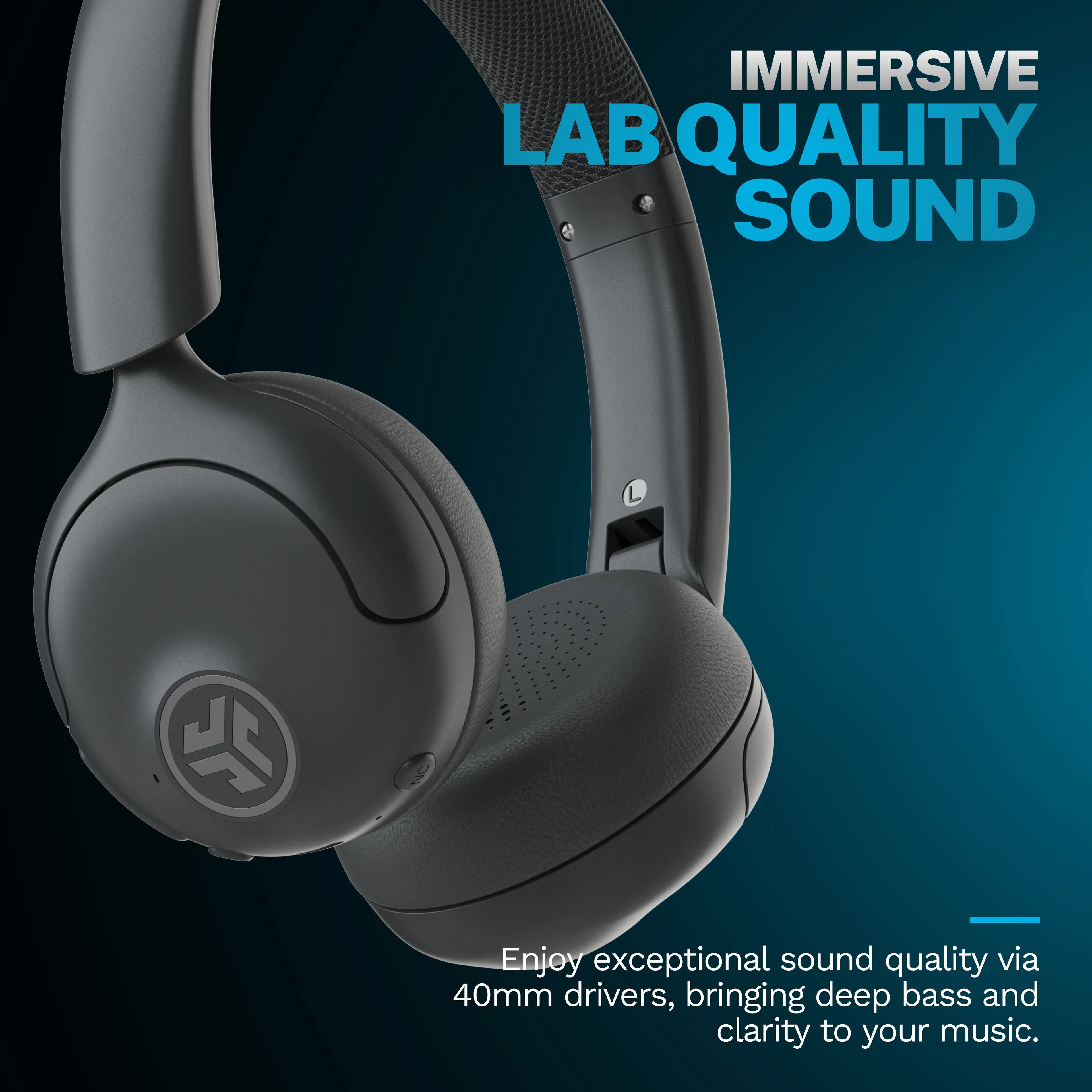 JLab GO Lux ANC Wireless On-Ear Headphones – Hybrid Noise Canceling, Bluetooth 5.4, 70+ Hour Battery, Foldable