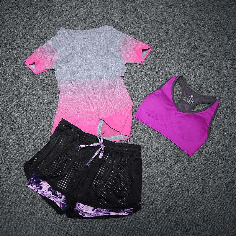 Women’s 3 Piece Yoga Workout Set, Sports Bra, Running & Fitness Activewear