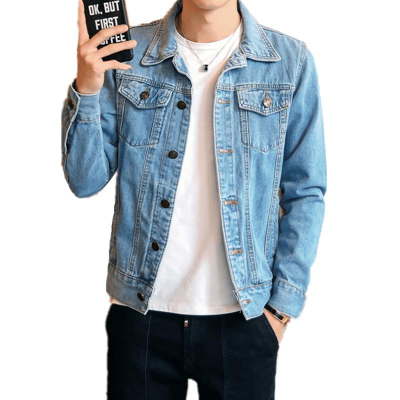 Spring and Autumn Denim Jacket Male Couple Motorcycle Jacket