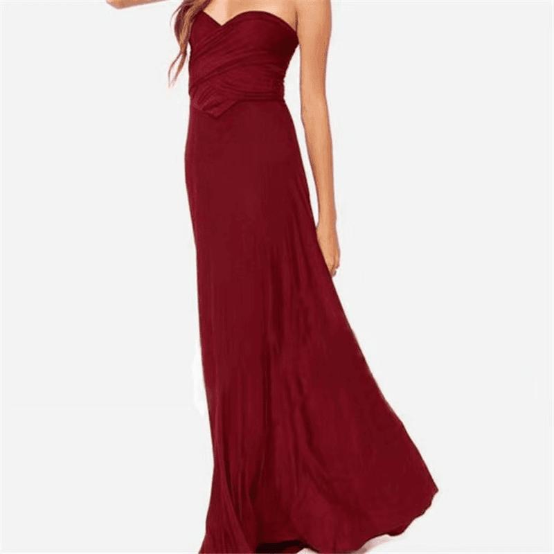 Women’s V-Neck Cross Back Long Dress for Party Evening