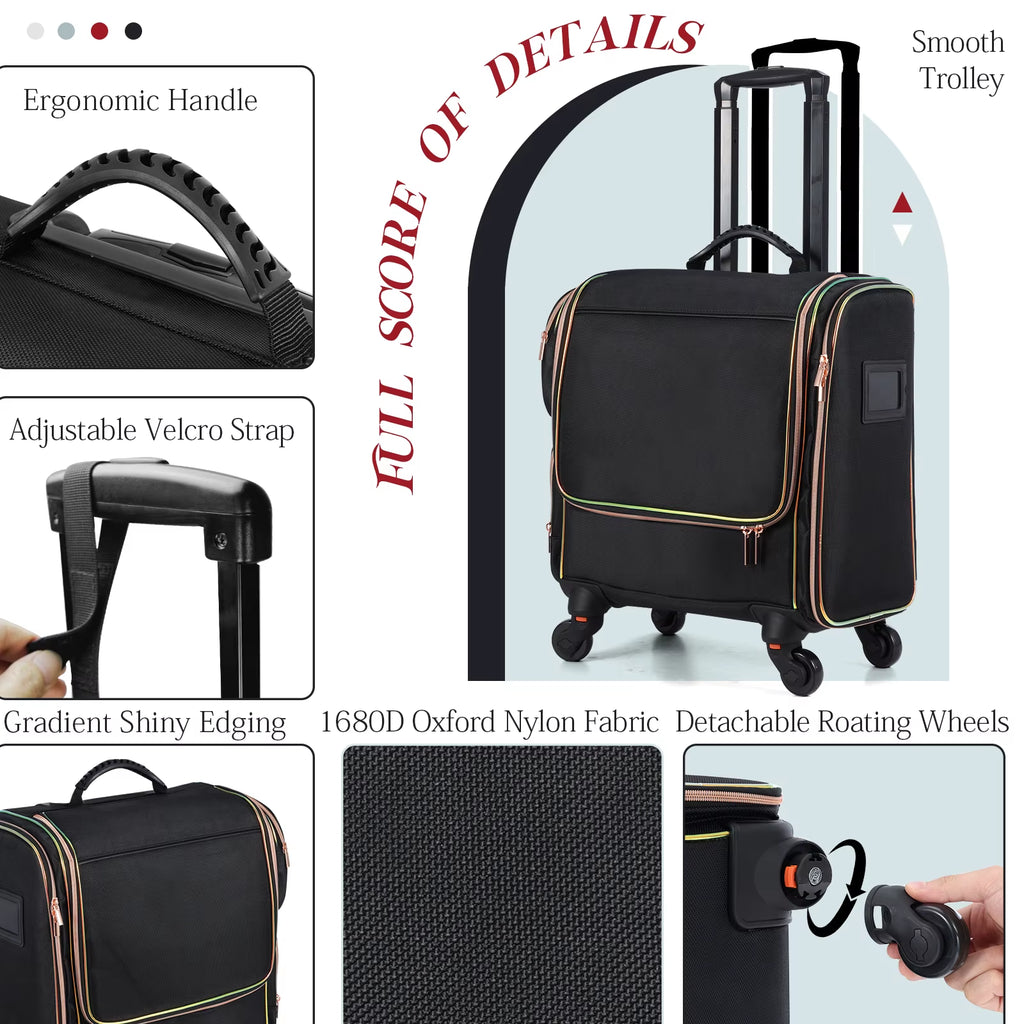 Eco-Friendly Makeup Train Case Hair Stylist Trolley Organizer Case