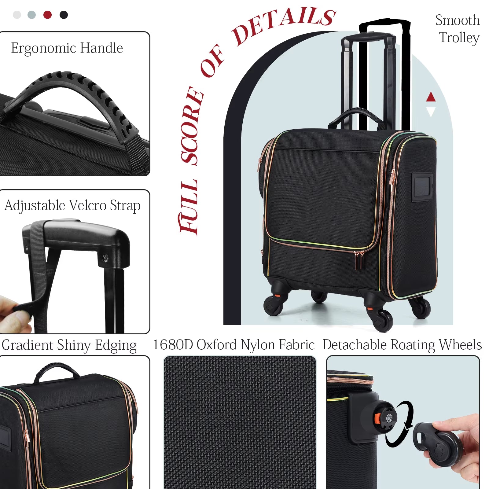 Eco-Friendly Makeup Train Case Hair Stylist Trolley Organizer Case
