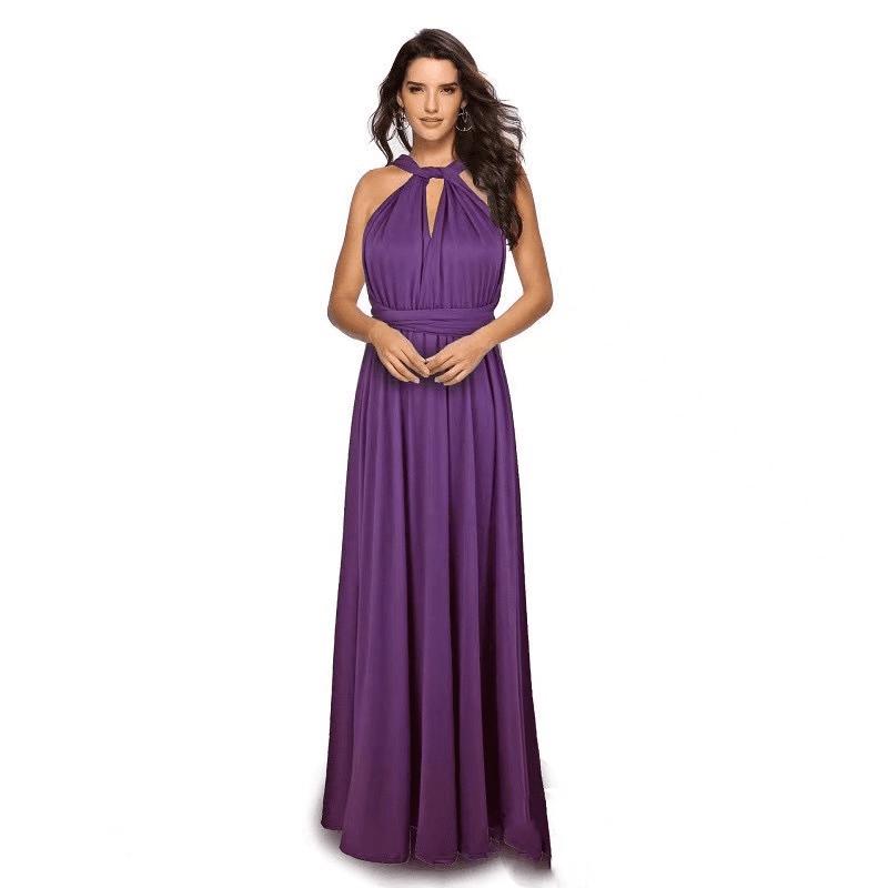Women’s V-Neck Cross Back Long Dress for Party Evening