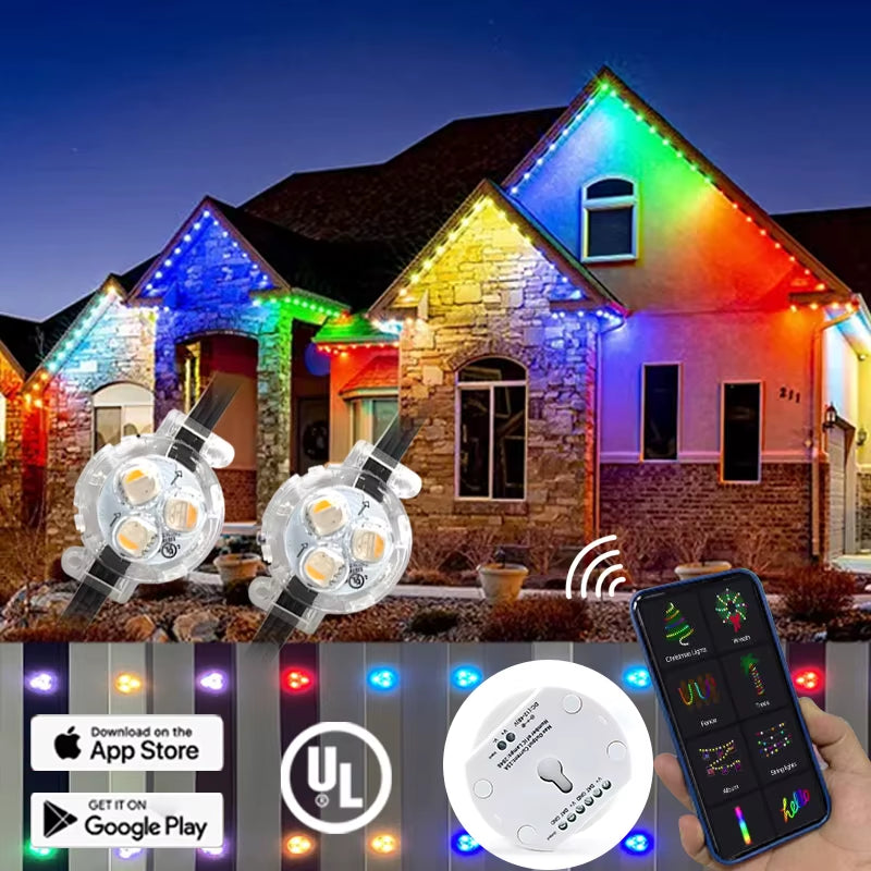 Smart LED Pixel Lights IP68 Waterproof Outdoor Christmas Lighting